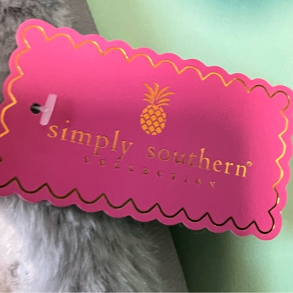 Simply Southern - Slippers - NWT - M-L Teal/White - Football -Soft Nicely Padded - Picture 7 of 10